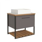 Gabinete Para Banheiro Com Cuba 60cm Palermo  Titanium