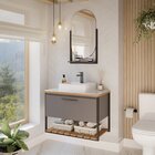 Gabinete Para Banheiro Com Cuba 60cm Palermo  Titanium