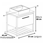 Gabinete Para Banheiro Com Cuba 60cm Palermo Cimento