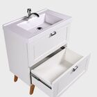 Gabinete Para Banheiro Com Cuba 60cm Retro Mdf Branco Milano