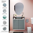Gabinete para Banheiro com Cuba 62,5cm Cinza Paris Cris Metal