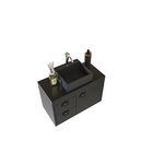 Gabinete Para Banheiro Com Cuba 63cm Em Mdf Preto