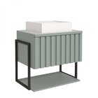 Gabinete Para Banheiro Com Cuba 65cm Mdf Helsing  Pistache