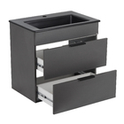 Gabinete para Banheiro com Cuba 65cm Stone Matte Black Cube Celite
