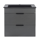 Gabinete para Banheiro com Cuba 65cm Stone Matte Black Cube Celite