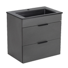 Gabinete para Banheiro com Cuba 65cm Stone Matte Black Cube Celite