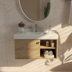 Gabinete para Banheiro com Cuba 70cm Marrom Lina Bergan