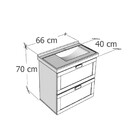 Gabinete para Banheiro com Cuba 70x66x40cm Nature Giovanna Astral Design