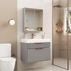 Gabinete para Banheiro com Cuba 78cm Avelã Teodora Fabribam