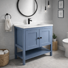 Gabinete para Banheiro com Cuba 79cm Azul Bleu Hudson Mazzu