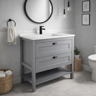 Gabinete para Banheiro com Cuba 79cm Cinza Hudson Mazzu