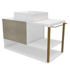 Gabinete Para Banheiro Com Cuba 80cm 1 Porta Urban Branco/dou