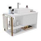 Gabinete Para Banheiro Com Cuba 80cm 1 Porta Urban Branco/dou