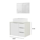 Gabinete Para Banheiro Com Cuba 80cm Em Mdf Firenze Branco