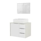 Gabinete Para Banheiro Com Cuba 80cm Em Mdf Firenze Branco