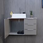 Gabinete Para Banheiro Com Cuba 80cm Em Mdf Firenze Gianduia