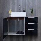 Gabinete Para Banheiro Com Cuba 80cm Em Mdf Firenze Preto