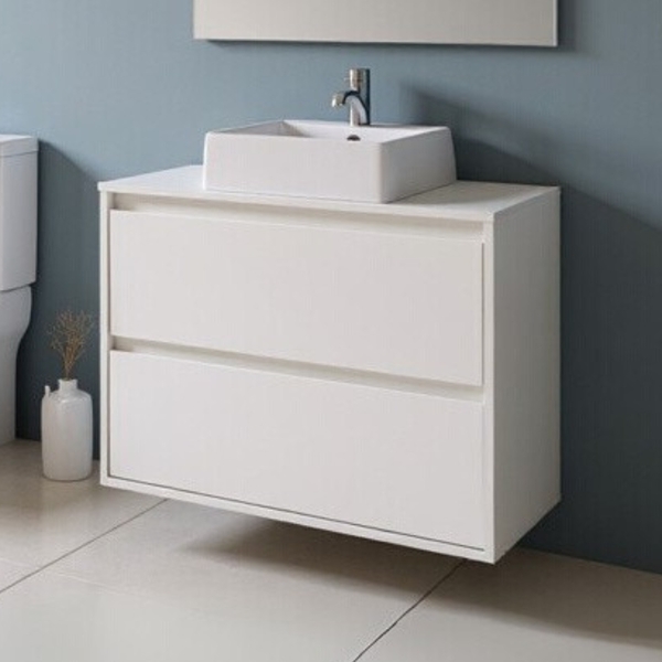 Gabinete Para Banheiro Com Cuba 80cm Mdf Branco Dubai - On Mó