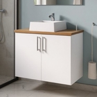 Gabinete Para Banheiro Com Cuba 80cm Mdf Freijo Paris - On Mó