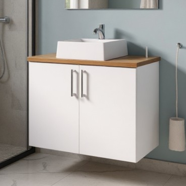 Gabinete Para Banheiro Com Cuba 80cm Mdf Freijo Paris - On Mó