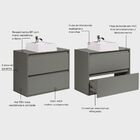 Gabinete Para Banheiro Com Cuba 80cm Mdf Verde Dubai - On Móv