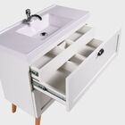 Gabinete Para Banheiro Com Cuba 80cm Retro Mdf Branco Milano