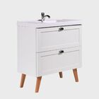 Gabinete Para Banheiro Com Cuba 80cm Retro Mdf Branco Milano