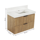 Gabinete de Banheiro com Bancada em Porcelanato 80x56x43cm Madeirado Cannes Bongut