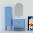 Gabinete para Banheiro com Cuba 86x79x43,5cm Azul Bleu Hudson Mazzu
