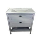 Gabinete para Banheiro com Cuba 86x79x43,5cm Cinza Hudson Mazzu