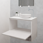 Gabinete Para Banheiro Com Cuba Armário Suspenso Lavabo Branc