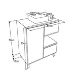 Gabinete Para Banheiro Com Cuba Branca 80cm 2 Gavetas 1 Porta