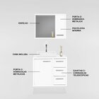 Gabinete Para Banheiro Com Cuba De Sobrepor E Espelheira 60cm