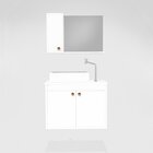 Gabinete Para Banheiro Com Cuba De Sobrepor E Espelheira 60cm