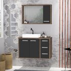 Gabinete Para Banheiro Com Cuba De Sobrepor E Espelheira 80cm