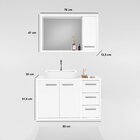 Gabinete Para Banheiro Com Cuba De Sobrepor E Espelheira 80cm
