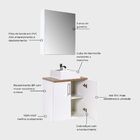 Gabinete Para Banheiro Com Cuba E Armario 60cm Mdf Freijo Com