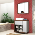 Gabinete Para Banheiro Com Cuba E Armário 80cm Lazio Móveis B