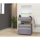 Gabinete Para Banheiro Com Cuba E Espelheira 60cm Safira  Rov