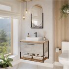 Gabinete Para Banheiro Com Cuba E Espelheira 80cm Palermo Esp