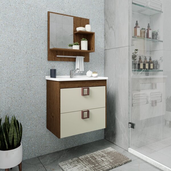 Gabinete Para Banheiro Com Cuba E Espelheira Denver Mgm Móvei