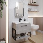 Gabinete Para Banheiro Com Cuba E Espelheira Istambul  Cimento