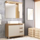 Gabinete Para Banheiro Com Cuba E Espelheira Itapuã/off White