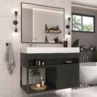 Gabinete Para Banheiro Com Cuba E Espelheira New Plus Carbono