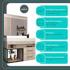 Gabinete Para Banheiro Com Cuba E Espelheira New Plus Carvalh