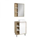 Gabinete Para Banheiro Com Cuba E Espelheira Nichos  Carvalho