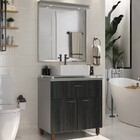 Gabinete Para Banheiro Com Cuba E Espelheira Sonata 80 Ciment