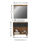 Gabinete Para Banheiro Com Cuba E Espelheira Sonata 80 Noce/c