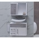 Gabinete Para Banheiro Com Cuba E Espelheira Turin  Cinza