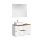 Gabinete Para Banheiro Com Cuba E Espelho 100cm Toronto Yesca